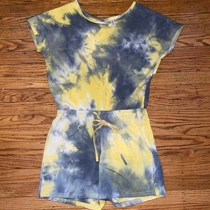 Tickled teal sz medium one piece romper